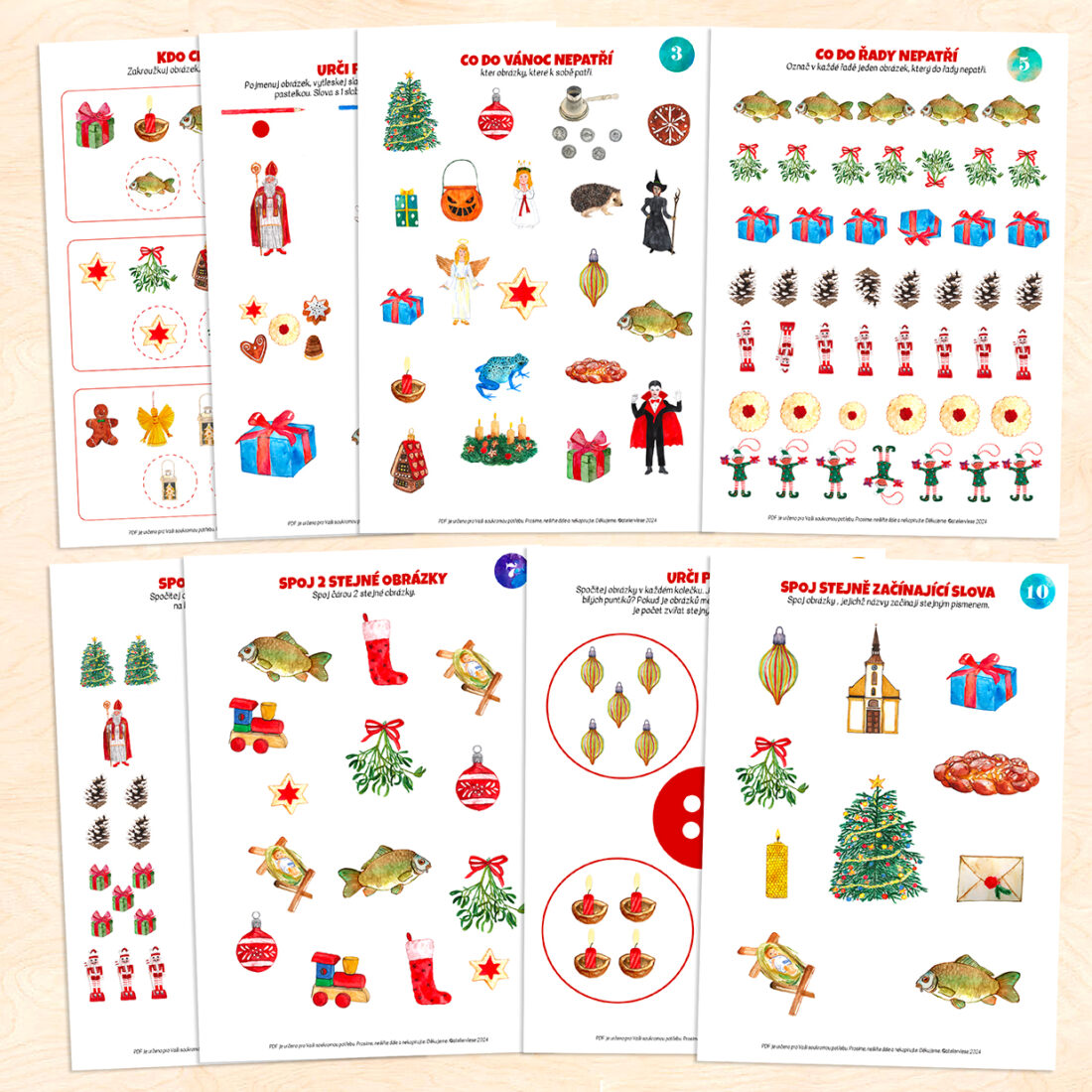 24 adventních pracovních listů