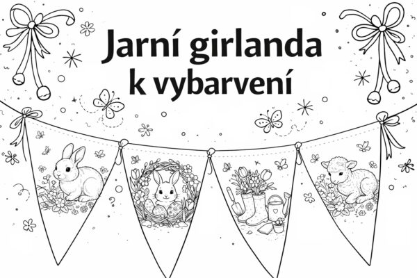 Jarní girlanda k vybarvení