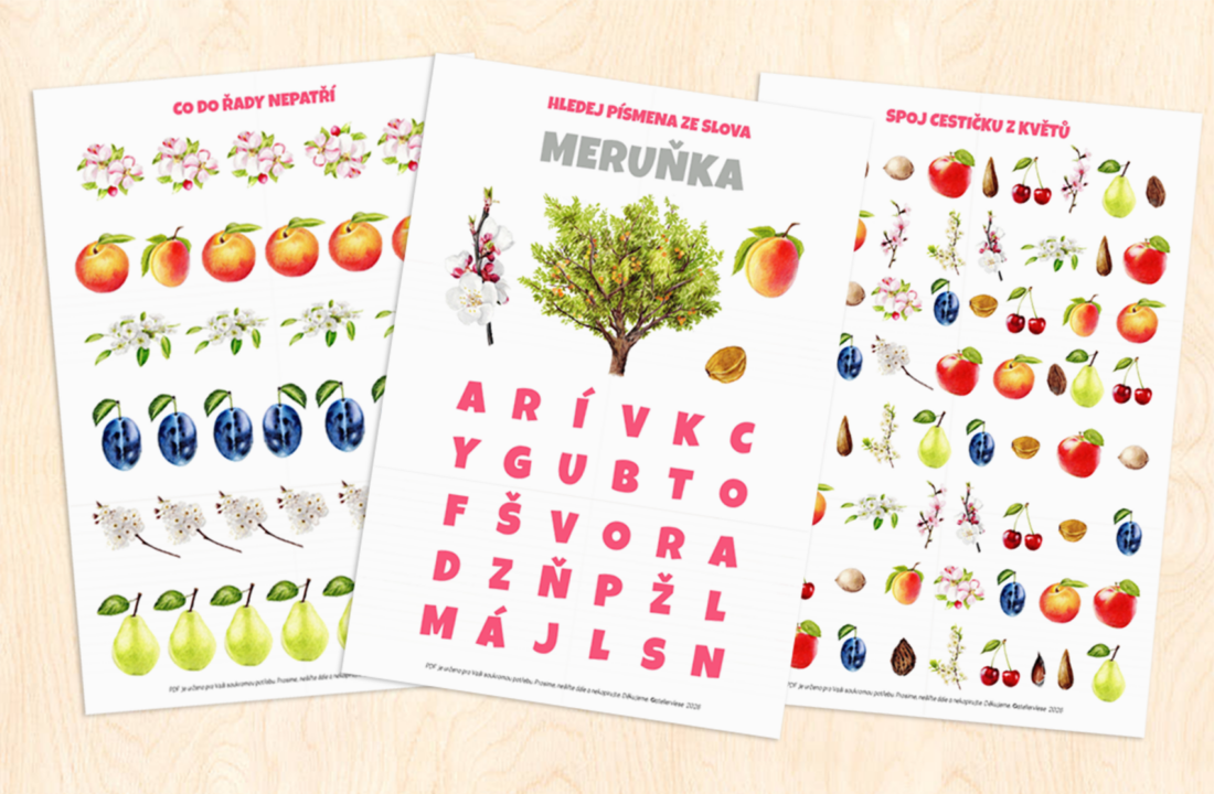 Ovocné stromy – pracovní listy