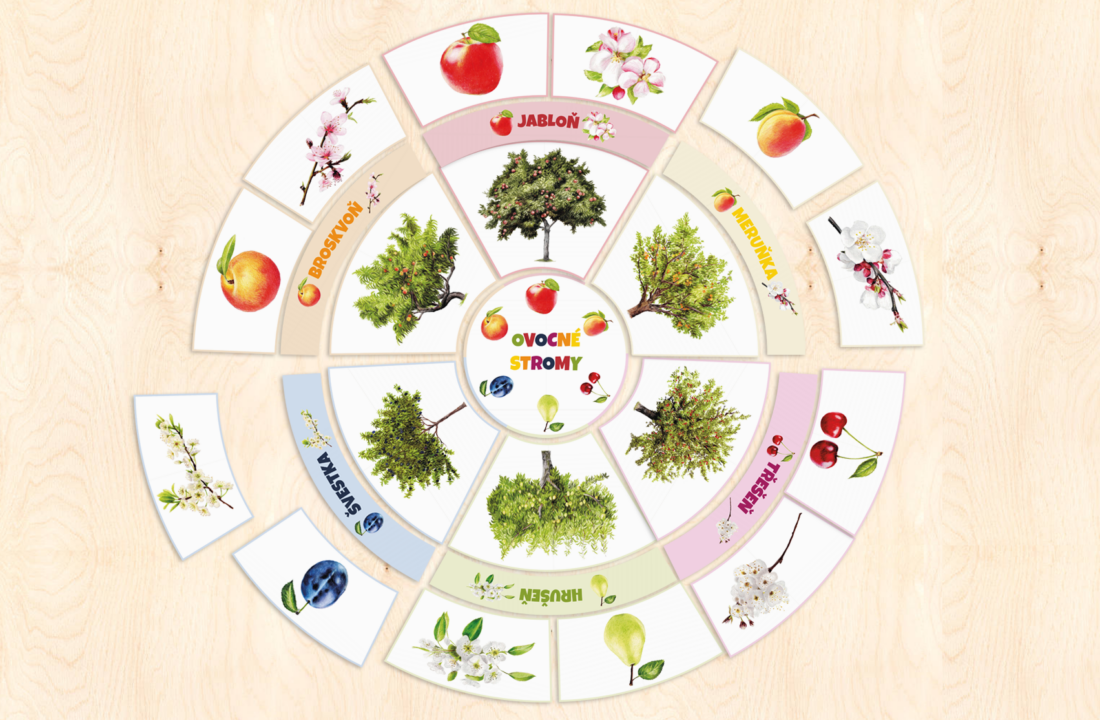 Ovocné stromy – puzzle kruh